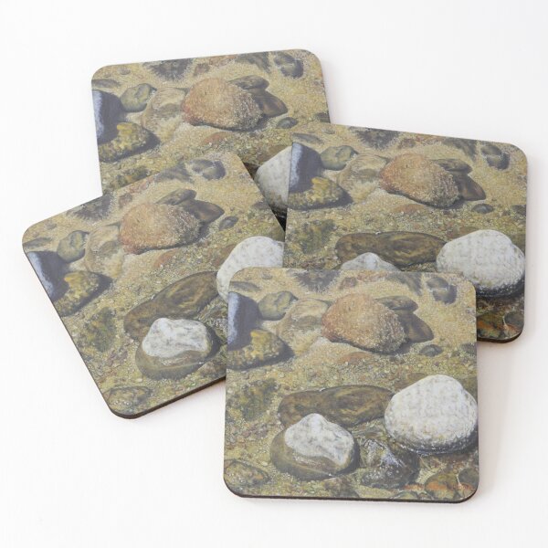 Item preview, Riverbed Smooth Pebbles and Stones - Realistic Fine Art designed and sold by HaedamArt.