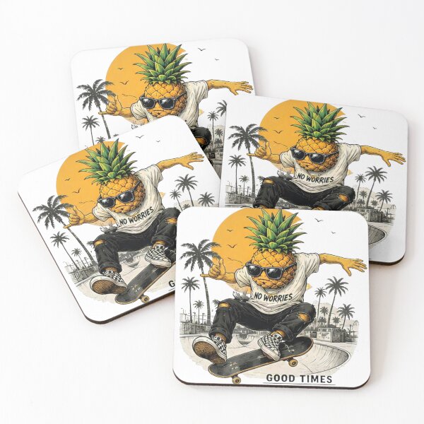 Item preview, Cool Pineapple Skateboard Graphic T-Shirt | Tropical Streetwear designed and sold by RedPixelPlus.