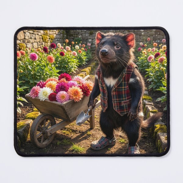 Item preview, Tasmanian Devil Gardener Loves His Prize Dahlias designed and sold by Tridentulus.