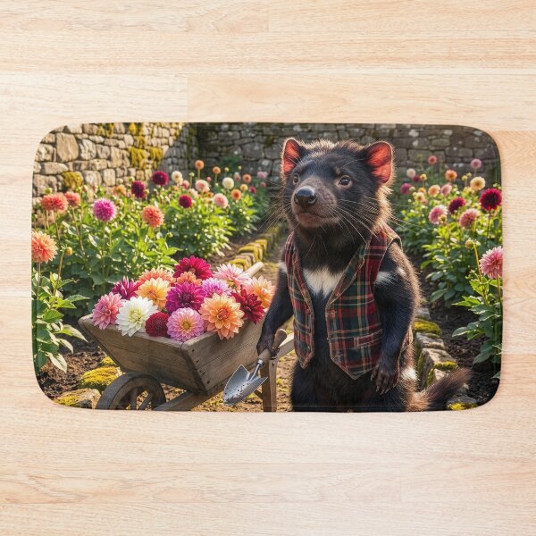 Item preview, Tasmanian Devil Gardener Loves His Prize Dahlias designed and sold by Tridentulus.
