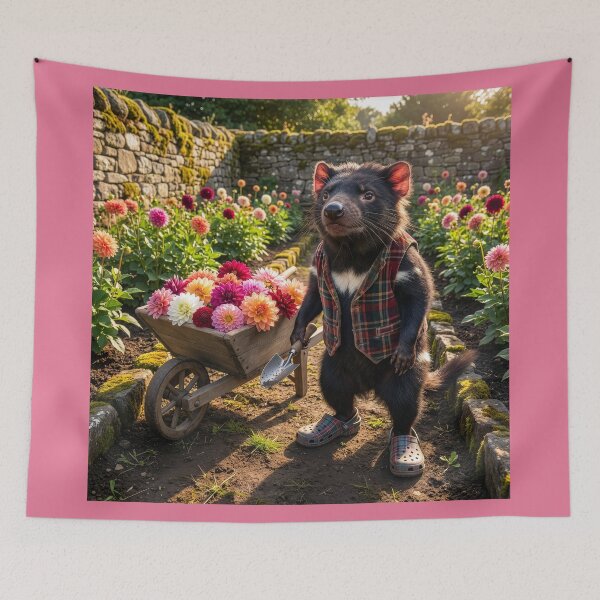 Item preview, Tasmanian Devil Gardener Loves His Prize Dahlias designed and sold by Tridentulus.
