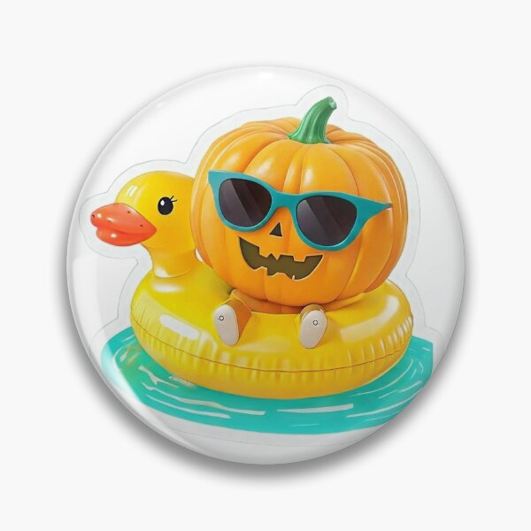 Item preview, Summerween Pumpkin in Pool designed and sold by dreamvisionsKG.