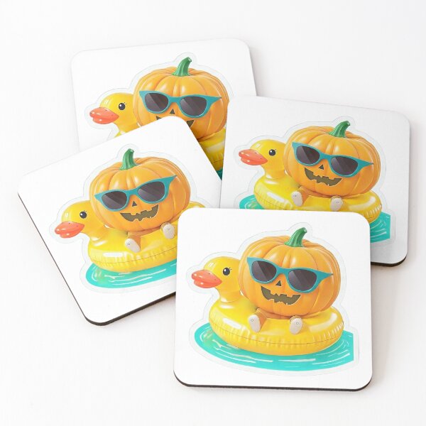 Item preview, Summerween Pumpkin in Pool designed and sold by dreamvisionsKG.