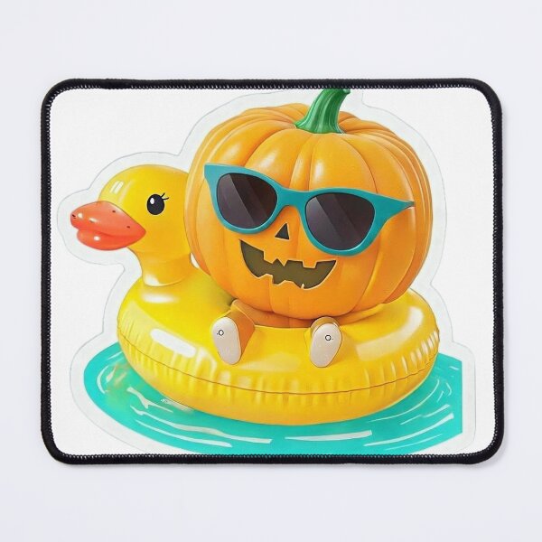 Item preview, Summerween Pumpkin in Pool designed and sold by dreamvisionsKG.