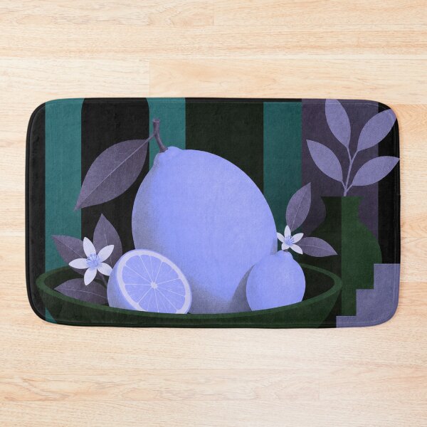 Item preview, Moon Citrus | Blue Lemon Mid Century Modern Botanical Art designed and sold by joycrysstudio.