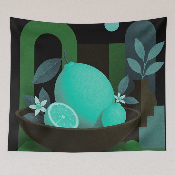 Item preview, Emerald Citrus | Green Lemon Mid Century Modern Botanical Art designed and sold by joycrysstudio.