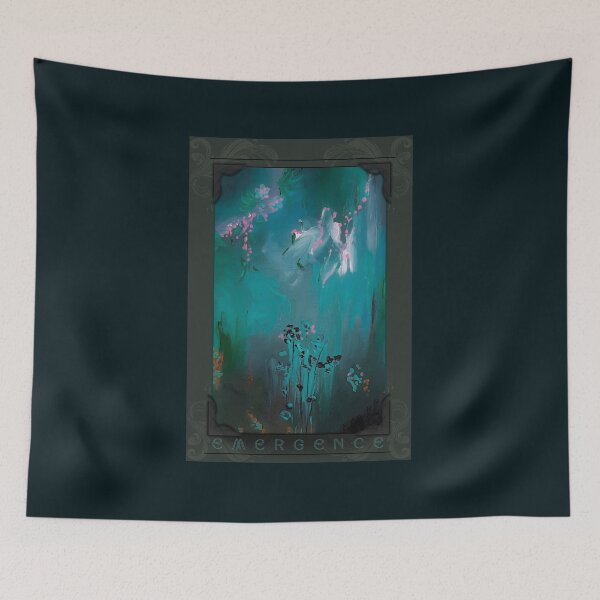 Item preview, Enchanted Forest Teal and Pink Whimsical Fine Art Painting designed and sold by ArtistsAtticWI.