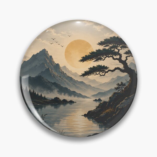 Item preview, Serene Mountain Lake Landscape Premium Mindfulness Nature T-Shirt designed and sold by dytf79.