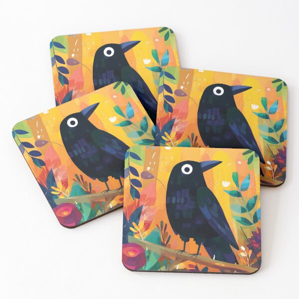 Item preview, Black Crow and Roses Art designed and sold by AMIDATORA.