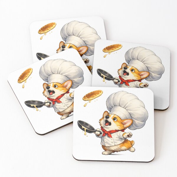 Item preview, Flying Pancake Disaster – Corgi Chef Premium Illustration designed and sold by builtforyou.