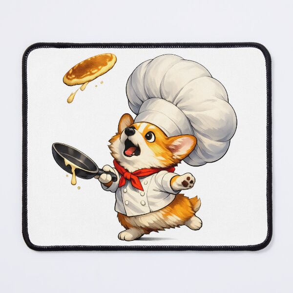 Item preview, Flying Pancake Disaster – Corgi Chef Premium Illustration designed and sold by builtforyou.