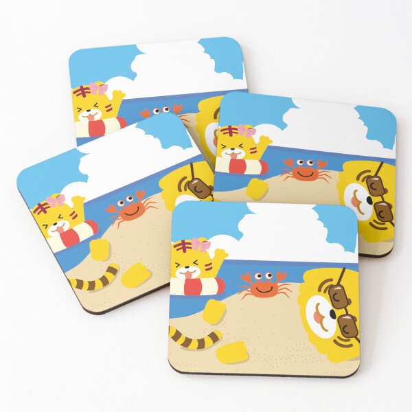 Item preview, Cute Cartoon Tigers Summer Beach Ocean Vacation designed and sold by OsakaYumeWorks.