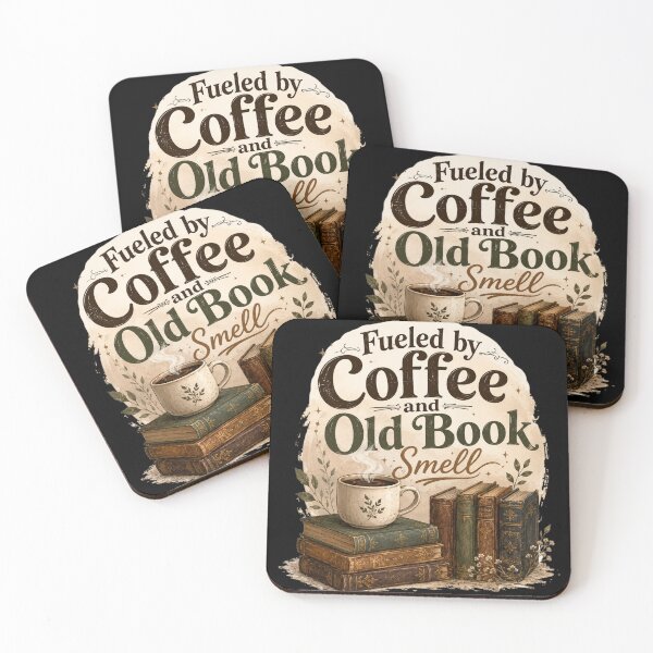Item preview, Fueled by Coffee and Old Book Smell | Cozy Book Lover Reading Design designed and sold by  BreedCraft Studio.