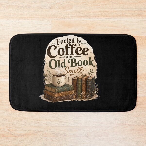 Item preview, Fueled by Coffee and Old Book Smell | Cozy Book Lover Reading Design designed and sold by  BreedCraft Studio.