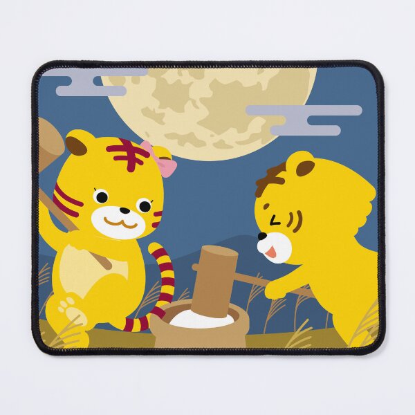 Item preview, Cute Cartoon Tigers Mochi Pounding Moon Festival designed and sold by OsakaYumeWorks.