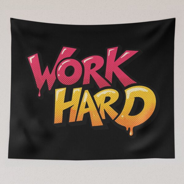 Item preview, Work Hard Graffiti Typography designed and sold by Khadigadesings.