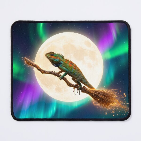 Item preview, Indo-Chinese Forest Lizard Rides Witches' Broom designed and sold by Tridentulus.