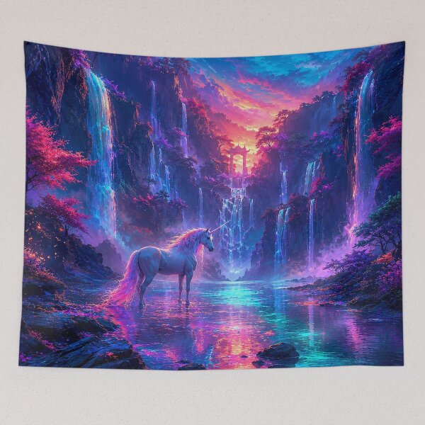 Item preview, The Celestial Unicorn Falls of Radiant Wonder designed and sold by BlissBlvdShop.