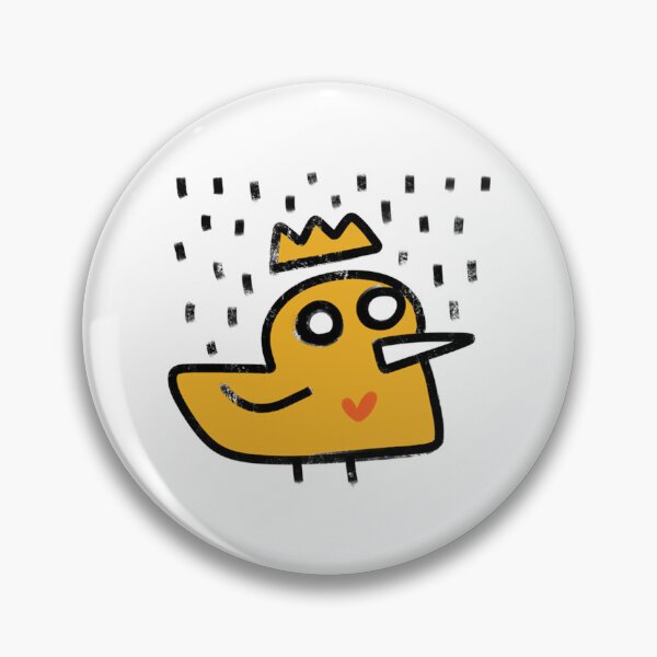 Item preview, Cute Yellow Duck Wearing Crown In Rain Doodle designed and sold by DariaKusto.