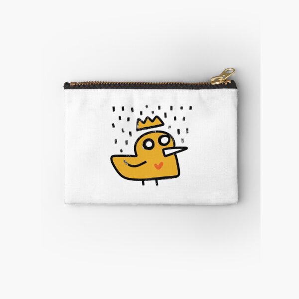 Item preview, Cute Yellow Duck Wearing Crown In Rain Doodle designed and sold by DariaKusto.