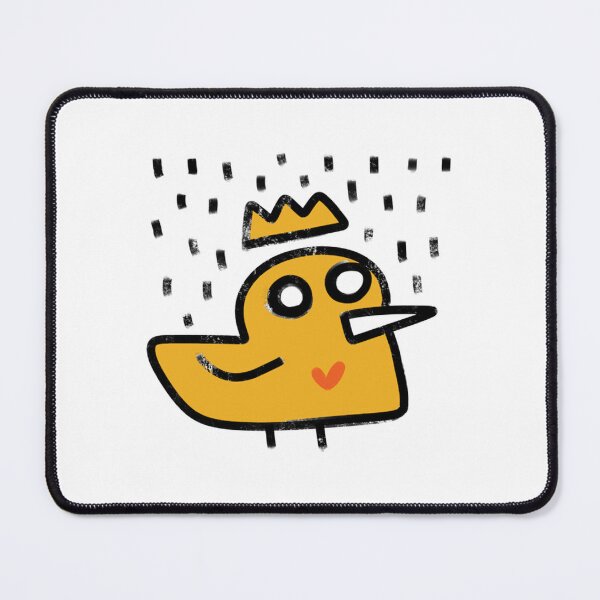 Item preview, Cute Yellow Duck Wearing Crown In Rain Doodle designed and sold by DariaKusto.