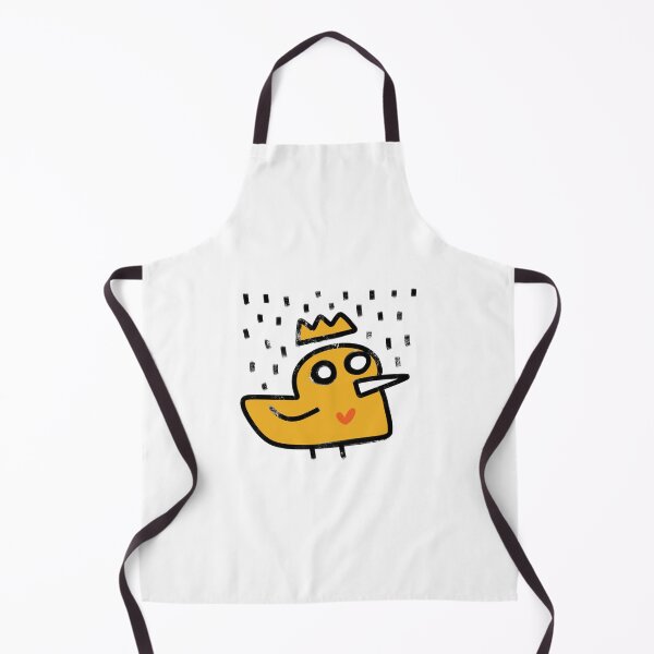 Item preview, Cute Yellow Duck Wearing Crown In Rain Doodle designed and sold by DariaKusto.