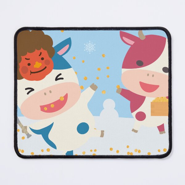 Item preview, Cute Cartoon Cows Setsubun Bean Throwing designed and sold by OsakaYumeWorks.