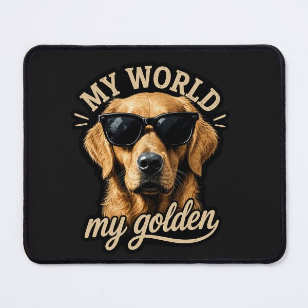 Item preview, My World My Golden - Golden Retriever with Sunglasses designed and sold by PrintAura15.