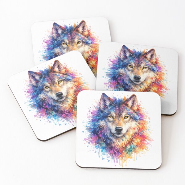 Item preview, Colorful Wolf Art designed and sold by odkocreative.