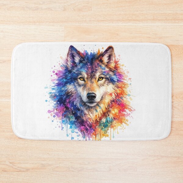 Item preview, Colorful Wolf Art designed and sold by odkocreative.