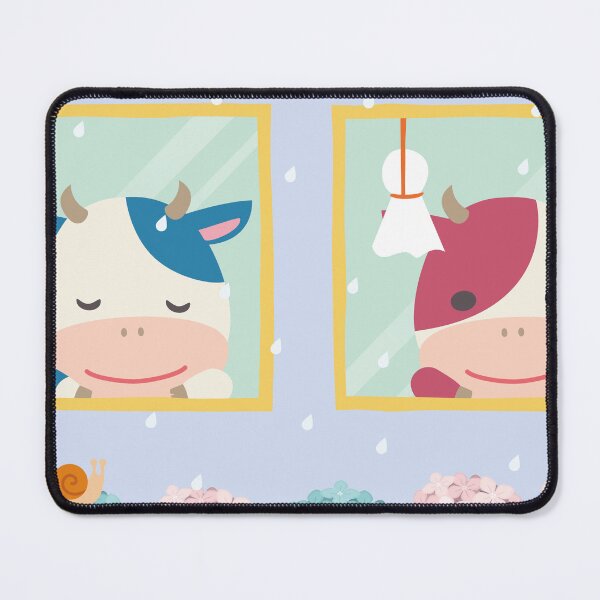 Item preview, Cute Cartoon Cows Rainy Season Hydrangea designed and sold by OsakaYumeWorks.
