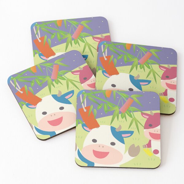 Item preview, Cute Cartoon Cows Tanabata Star Festival designed and sold by OsakaYumeWorks.