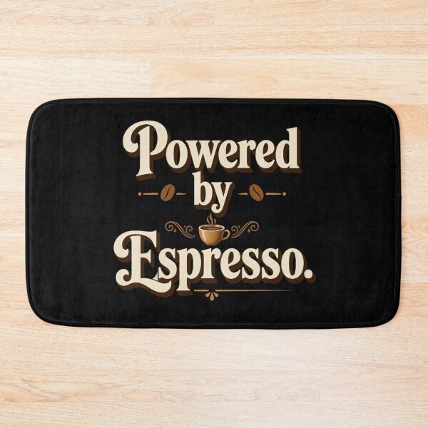 Item preview, Powered by Espresso. | Retro Coffee Lover Typography Design designed and sold by Irene Catchmind.