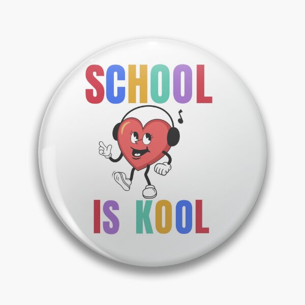 Item preview, School Is Kool – Retro Dancing Heart Mascot School Graphic designed and sold by Jen.Lou.