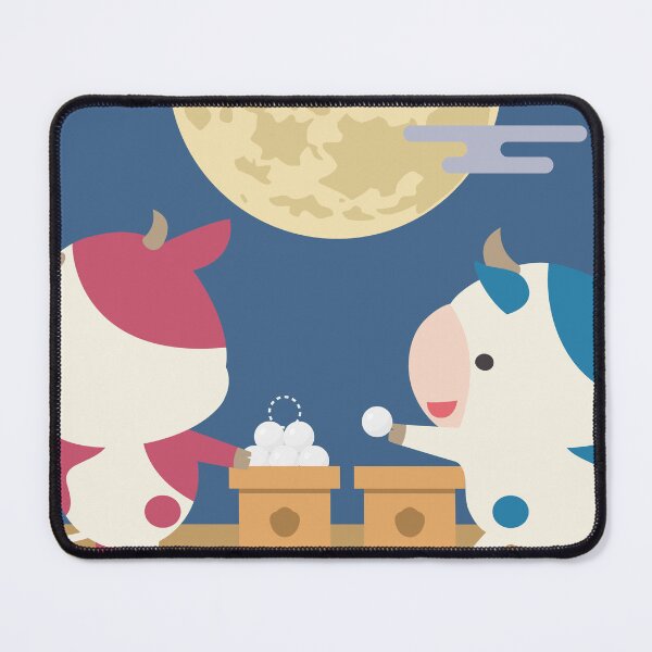 Item preview, Cute Cartoon Cows Tsukimi Moon Viewing Festival designed and sold by OsakaYumeWorks.