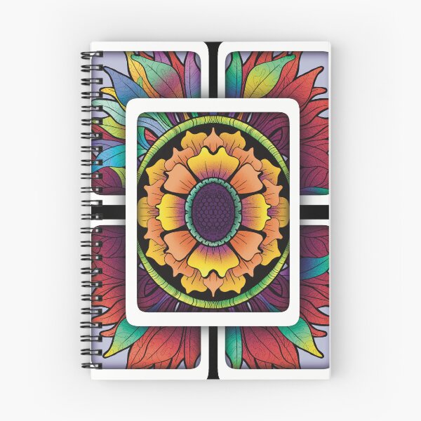 Item preview, Five Square Abstract Sunflower Colored Zentangle designed and sold by StaticAlien.
