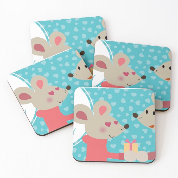 Item preview, Cute Cartoon Mouse Valentines Day Gift Love designed and sold by OsakaYumeWorks.