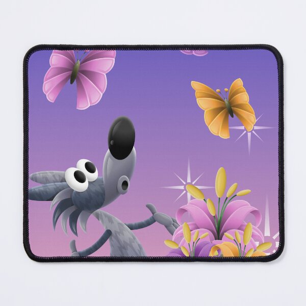 Item preview, Whimsical Cartoon Wolf And Butterflies Illustration designed and sold by Lexkon Liu's art.