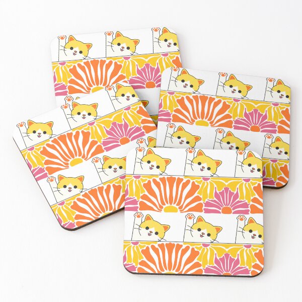 Item preview, Cute Cat with Flowers designed and sold by The Retromotel.