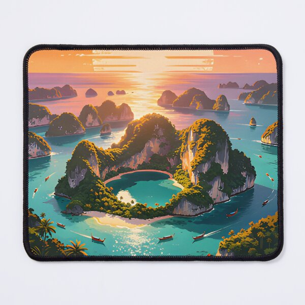 Item preview, Ang Thong Marine Park Thailand Retro Sunset Travel Poster | Vintage Tropical Island Wall Art designed and sold by Spirit of Siam.