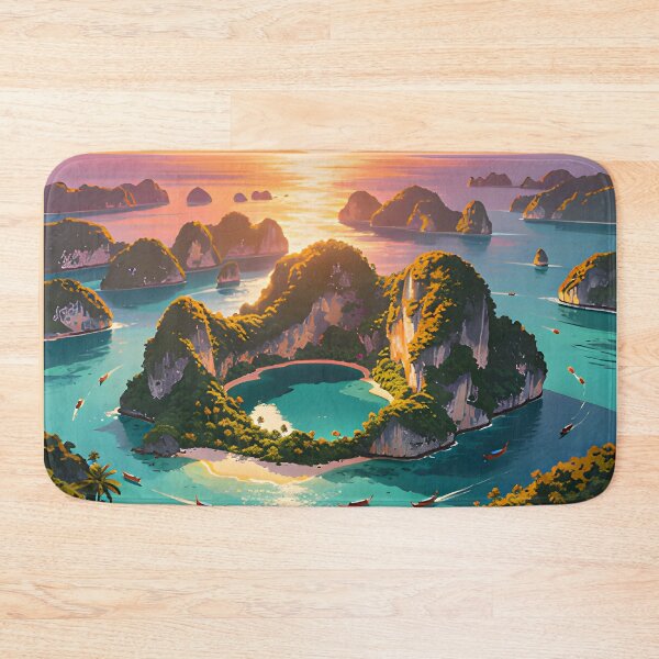 Item preview, Ang Thong Marine Park Thailand Retro Sunset Travel Poster | Vintage Tropical Island Wall Art designed and sold by Spirit of Siam.