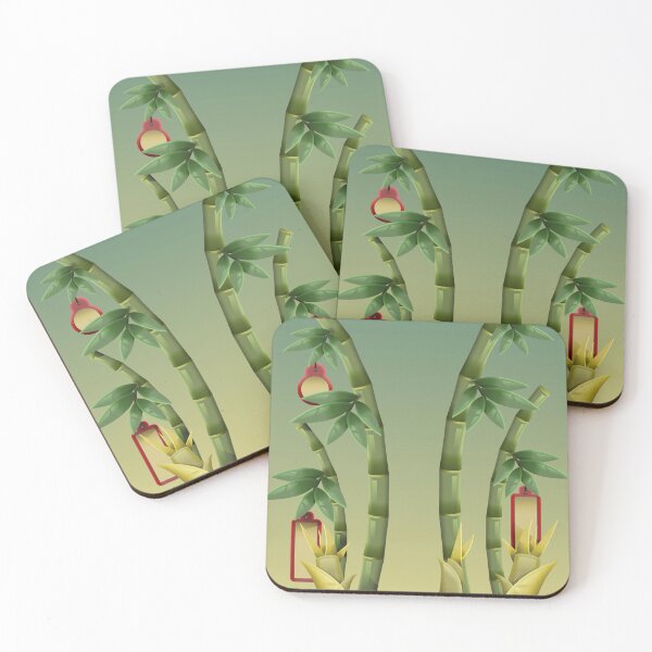 Item preview, Green Bamboo Shoots Blessing Amulet Illustration designed and sold by Lexkon Liu's art.