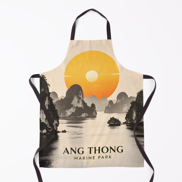 Item preview, Ang Thong Marine Park Thailand Retro Sunset Travel Poster | Vintage Tropical Island Wall Art designed and sold by Spirit of Siam.