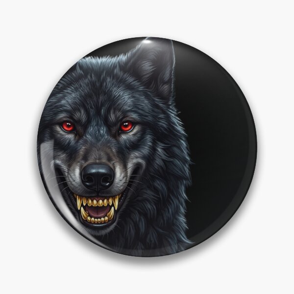 Item preview, Fierce Black Wolf Glowing Red Eyes Dark Fantasy Art designed and sold by rich-moda.