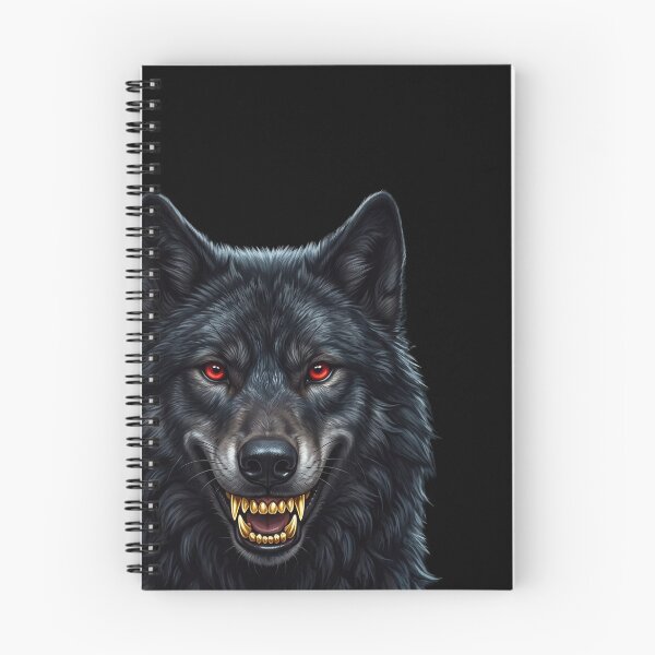Item preview, Fierce Black Wolf Glowing Red Eyes Dark Fantasy Art designed and sold by rich-moda.