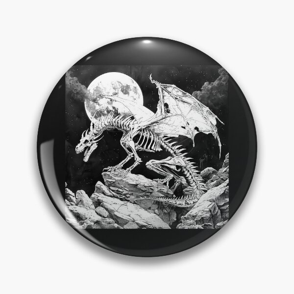 Item preview, Skeleton Dragon Under Full Moon Gothic Fantasy Art designed and sold by inkoutninja.