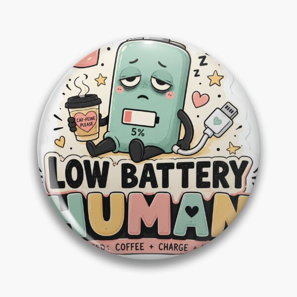 Item preview, Low Battery Human Funny Coffee Sticker designed and sold by rockysupertramp.