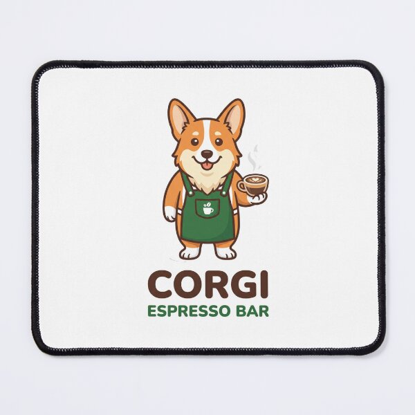 Item preview, Corgi Espresso Bar Barista Coffee Cafe designed and sold by PictoVibe.