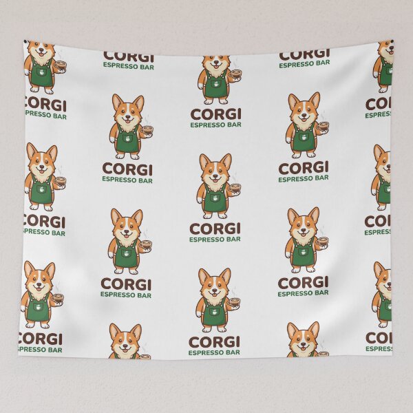 Item preview, Corgi Espresso Bar Barista Coffee Cafe designed and sold by PictoVibe.