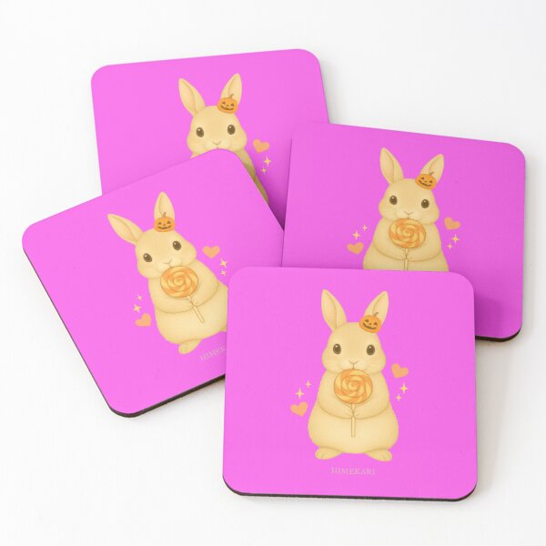 Item preview, Halloween Bunny with Lollipop – Solid Pink designed and sold by HIMEKARI.